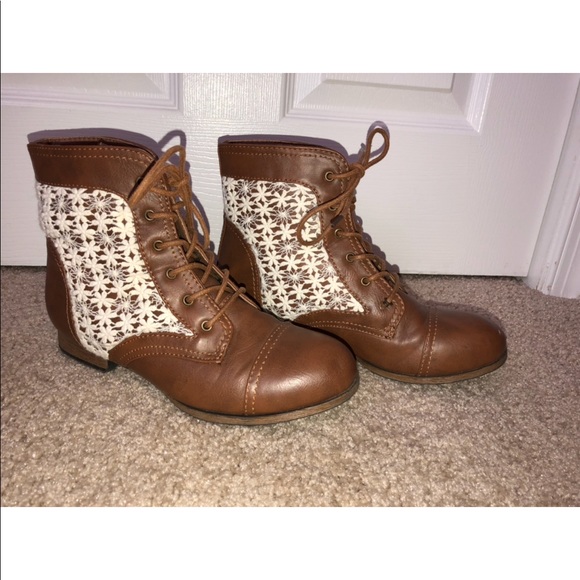 Charlotte Russe Shoes - Brown Lace Ankle Boots! 🌻